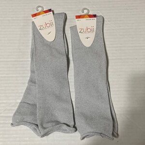 Zubii Kids Size 6 Silver Glittery Socks 2 Pairs NWT